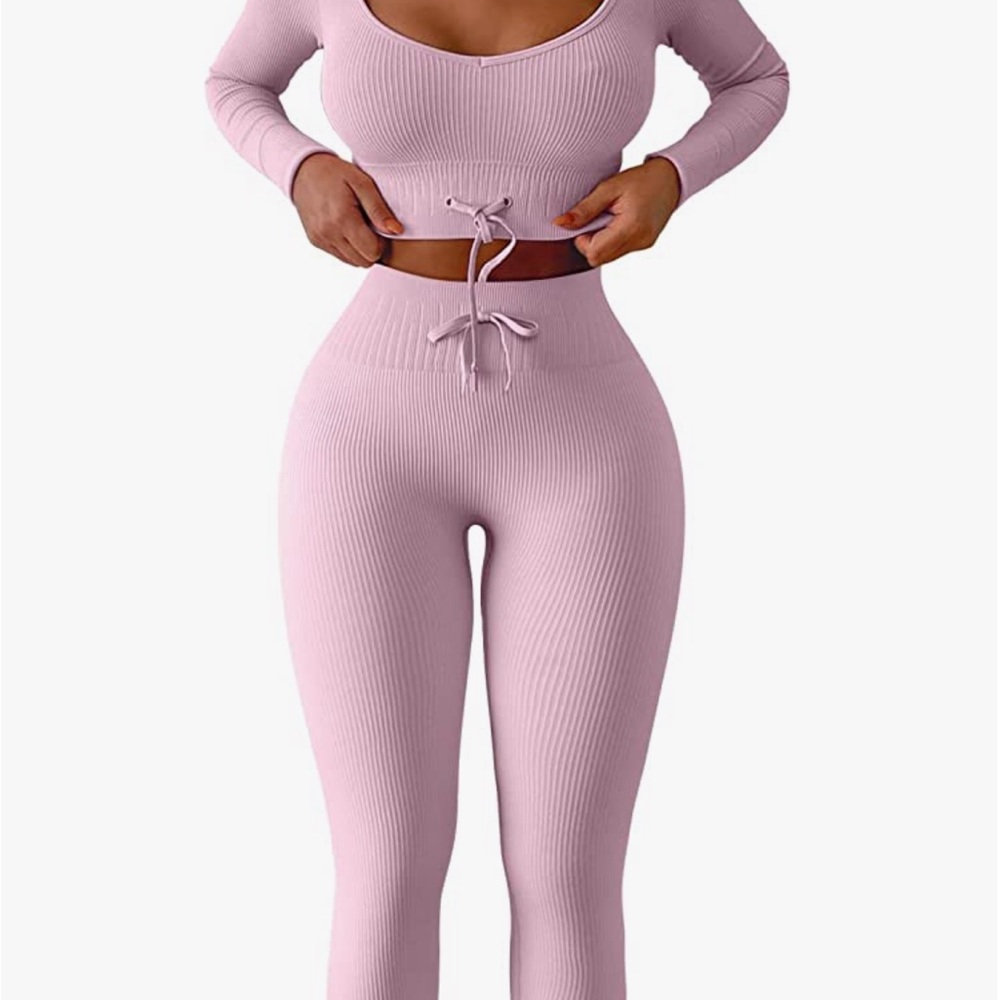 Brand new seamless ribbed 2 piece workout set